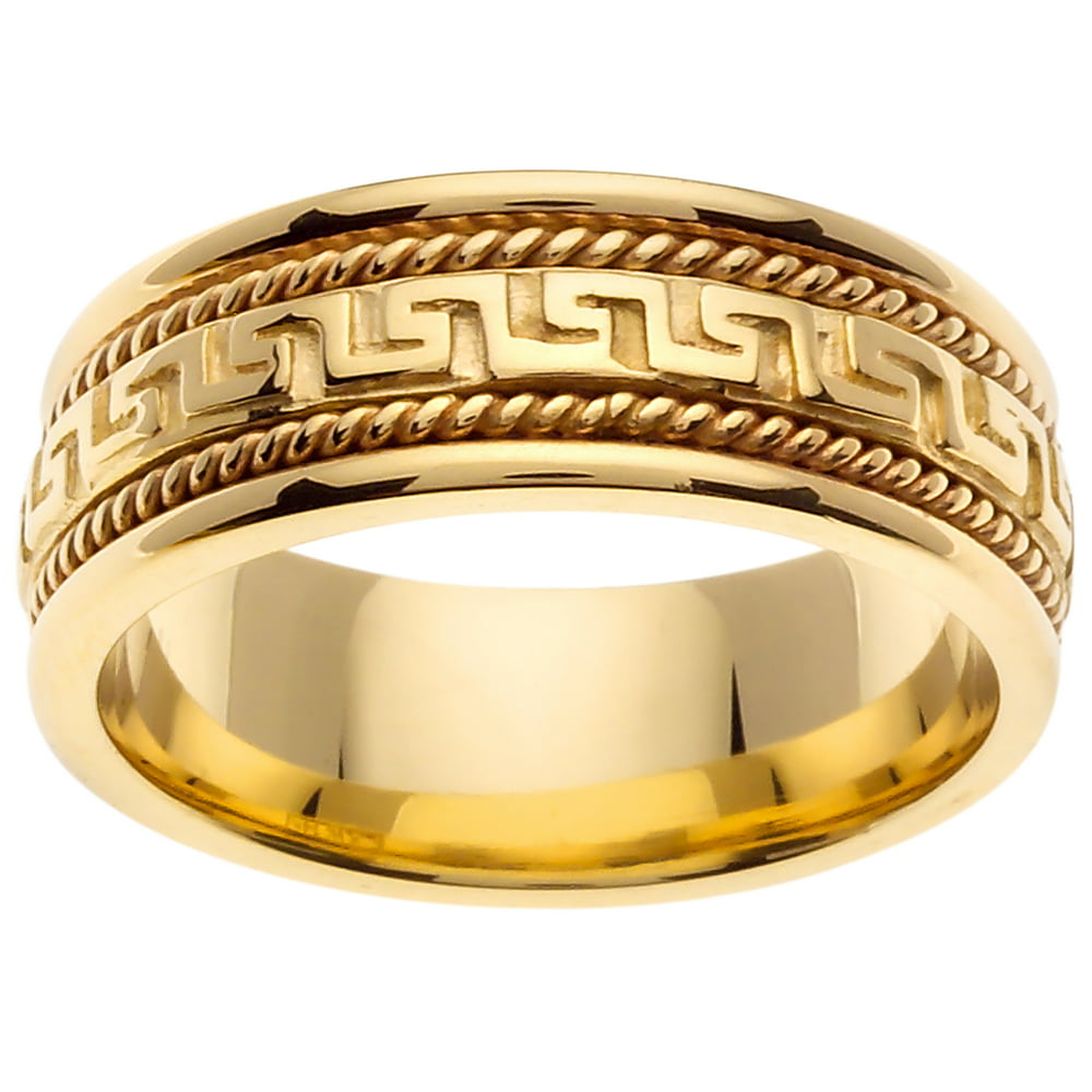 Wedding Rings Depot 14K Gold Greek Key Modern Comfort