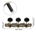 thumbnail image 5 of Afinadores de guitarra clásica vintage, cabezal de máquina de 3 l, negro con tornillo dorado, 5 of 5