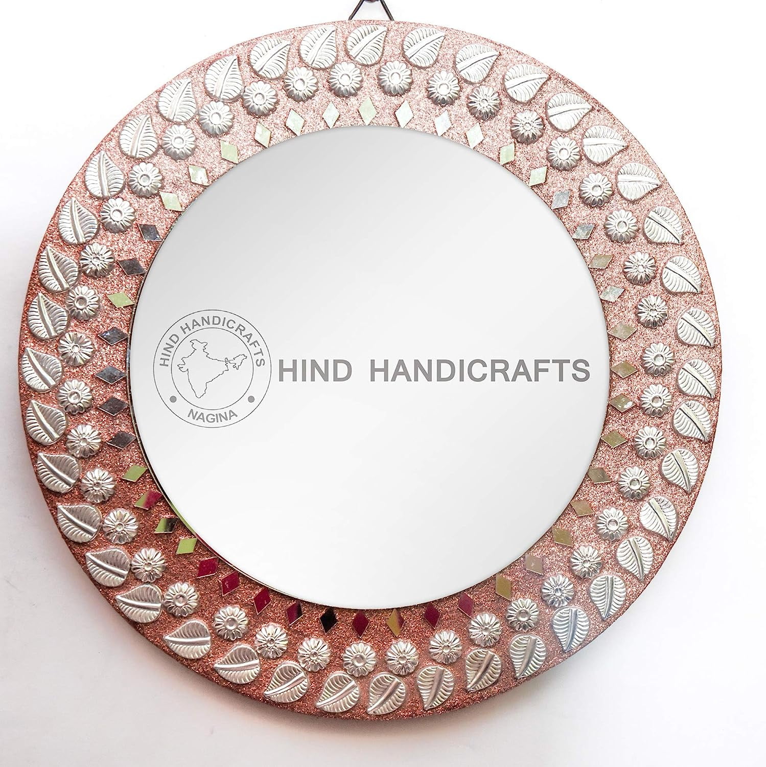 Hind Handicrafts Brown Wooden 9.5" Round Wall Mirror - Small Round ...