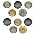 thumbnail image 1 of Apple Fruit Set of 10 Metal 0.6" (15mm) Sewing Shank Round Buttons - Black Color, 1 of 5