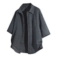 thumbnail image 1 of YanHoo Mens Short Sleeve Plaid Shirts Button Down Shirts Loose Fit Beach Shirts, 1 of 4