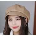 thumbnail image 3 of CoCopeaunt Women Newsboy Caps Trendy Casual Visor Beret Hat Retro Vintage Cabbie Hat for Ladies Girls, 3 of 6