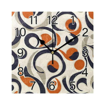 Ryvnso Abstract Geometric Wall Clock Square Silent Non-Ticking Battery Operated 7.78