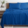 thumbnail image 2 of Superior 4-Piece Rayon From Bamboo Smoke Blue Sheet Set, California King, 2 of 8