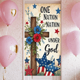 thumbnail image 4 of Floral Design Religious Banner Wooden Cross Patriotic Stars Decorative Elements for Christian Celebration Independence Day Church Decoration, 4 of 7