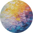 thumbnail image 2 of Addison Rugs Mayfield Premium Machine Washable Transitional Abstract Gold Round Rug, 8' X 8' Machine Washable Transitional Abstract Gold Oversized Sherpa Throw Blanket, 2 of 6