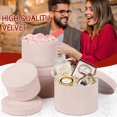 thumbnail image 2 of Set de 4 cajas de regalo GNFlus redondas de terciopelo rosa claro, 2 of 7