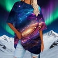 thumbnail image 2 of Wang6 Womens Short Sleeve Graphic Tshirts Shirts Trendy Plus Size Tie Dye Printed Long Tops Causal Crew Neck Loose Fit Tees Purple4 XL, 2 of 4