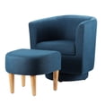 thumbnail image 3 of Dazone Swivel Armchair & Ottoman Set, Modern Accent Upholstered Single Sofa Chair With Footstool, 360°Rotating Armchair and Footrest Set, Club Tub Chair for Living Room Bedroom Reading Room,Blue, 3 of 6