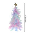 thumbnail image 4 of Sylvtty Feather Christmas Tree Tabletop Decoration Handcrafted Tree Figurine with Star Topper Holiday Home Centerpiece for Christmas New Year Party, 4 of 6