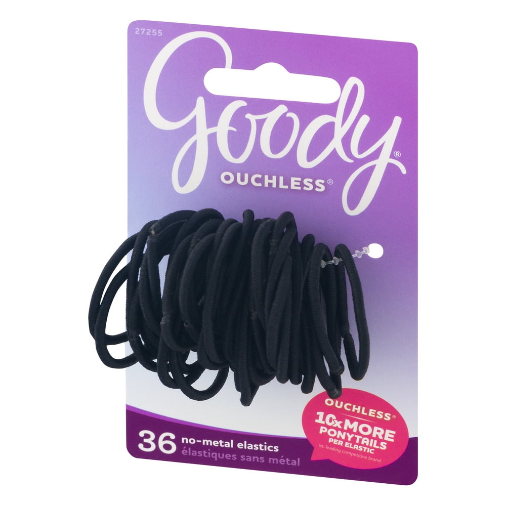 Goody Goody Ouchless Elastics Black Hair Ties 2mm Hair Elastics