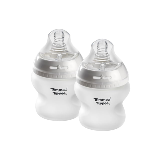 Biberón Tommee Tippee de vidrio con revestimiento de silicona, 150 ml, 0 meses o más