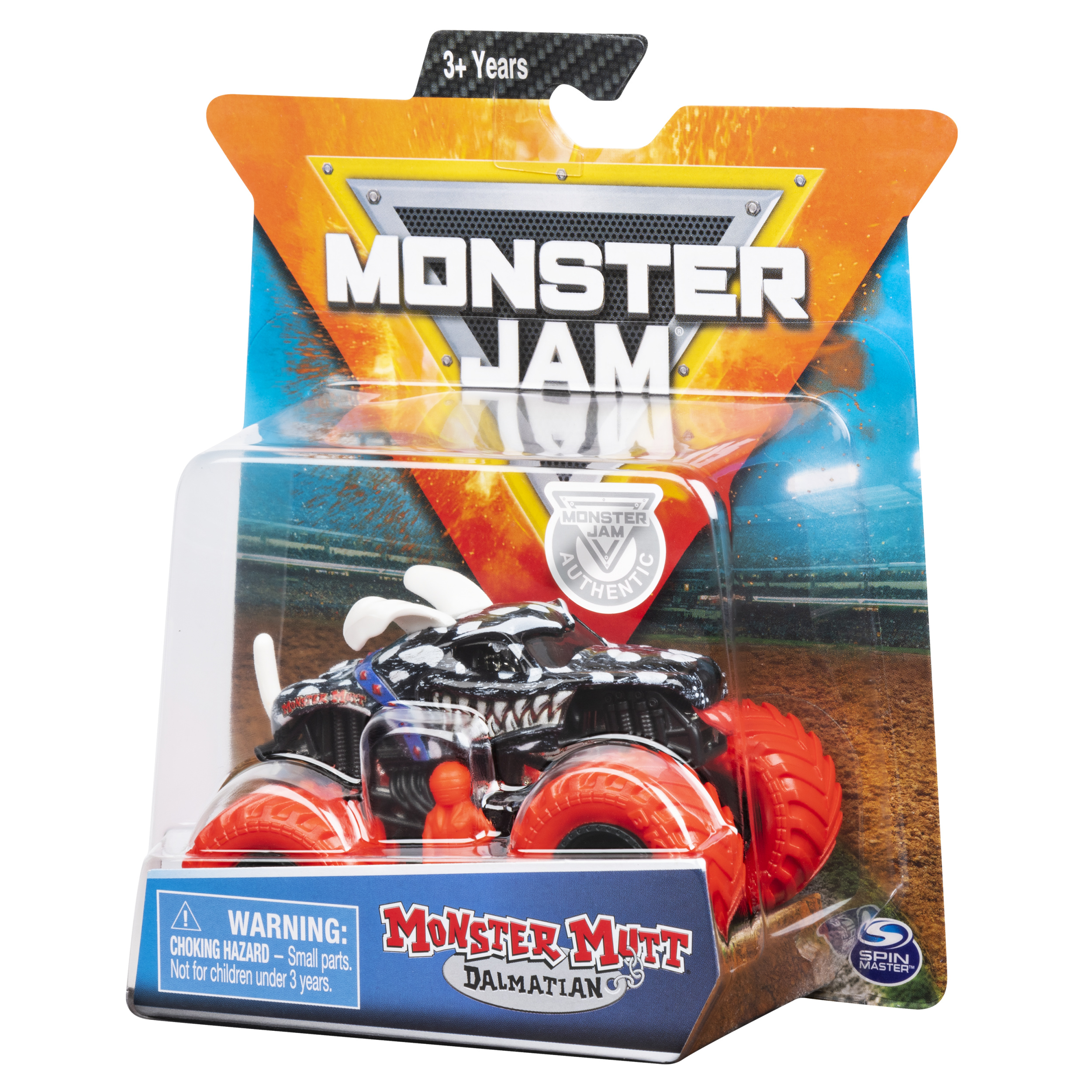 Monster Jam, Official Monster Mutt Dalmatian Truck, Die-Cast Vehicle, Inverse Trucks Series, 1:64 Scale
