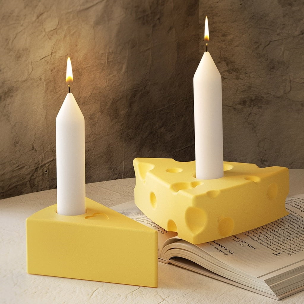 FENOHREFE Cheese Shaped Candle Holder Silicone Candelabrum Mould Candlestick Making Molds Gypsum Office Decorations Moulds