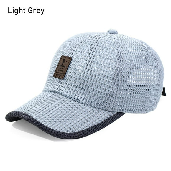 Breathable Quick Dry Mesh Baseball Cap Running Hat UV Protection Sun Hat Women Men Outdoor Space Baseball Cap Adjustable Light Grey