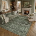 thumbnail image 4 of BERTHMEER 6'x9' Area Rugs for Living Room Bedroom Dining Room Office Oriental Vintage Farmhouse Machine Washable Non-slip Traditional Distressed Rugs Carpets, Green, 4 of 9