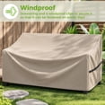 thumbnail image 2 of YEERSWAG 54"x38"x29" Patio Loveseat Cover, Waterproof Outdoor Sofa Cover for 2-Seater Sofa, Heavy Duty 420D Patio Couch Cover Windproof with Drawstring & Corner Buckles, Brown, 2 of 10