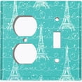 thumbnail image 4 of Metal Light Switch Plate Cover Romantic Paris Eiffel Tower Letter Teal PRS005, 4 of 13