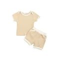 thumbnail image 5 of Seyurigaoka Baby Ribbed Color Block Short Sleeve Round Neck T-shirt + Shorts, 5 of 10