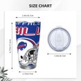 thumbnail image 4 of Taza térmica duradera de acero inoxidable 304 con tema del equipo de fútbol Bills con tapa y pajita Taza térmica de acero inoxidable de 20 oz Taza para automóvil Adecuada para bebidas frías y, 4 of 8