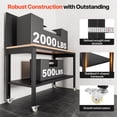 thumbnail image 4 of AHB 48" Adjustable Heavy Duty Wood Workbench, 2000 lbs Capacity, Garage Work Table with Metal Pegboard, Under Shelf, Power Outlet and Wheels, 4 of 8