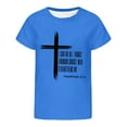 thumbnail image 3 of XEGLSBU Girls Shirts Size 12-16 Kids Graphic Short Sleeve T Shirt Unisex Casual Tee with Print for Boys and Girls Comfortable Playwear Blue Size 11-12 Years, 3 of 4