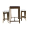 thumbnail image 4 of Linon Claridge 3-Piece Counter Height Tavern Set, Rustic Brown with Natural Linen Stripe, 4 of 8