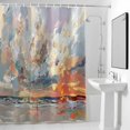 thumbnail image 4 of Abstract Summer Beach Fabric Shower Curtain Art Painting Landscape Washable Shower Curtains for Bathroom, Waterproof Bath Curtain with Hooks Home Decor 72x72in, 4 of 8