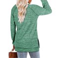 thumbnail image 5 of SWQZVT Women Long Sleeve Tops Fall T Shirts Fashion Crewneck Split Loose Sweatshirts Color Block Tunics Top Trendy Ladies Lightweight Pullover Tops Blouses Green Size XL, 5 of 5