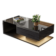 thumbnail image 1 of HMYG Coffee Table,High-Gloss Black,Side Tables,Coffee Tables with Glass and LED Effect, 1 of 4