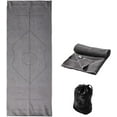 thumbnail image 1 of Toalla de Tapete de Yoga YR con Líneas de Alineación, 72''x24'' Toallas de Yoga Calientes Antideslizantes para Pilates de Gimnasio con Bolsa de Transporte, Gris, 1 of 8