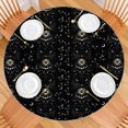 thumbnail image 2 of Black Gothic Sun Moon Star Pattern Round Fitted Tablecloth with Elastic Edge,Dining Table Cover Waterproof,Outdoor Round Tablecloth for Camping,Dining,Indoor and Outdoor, 2 of 7