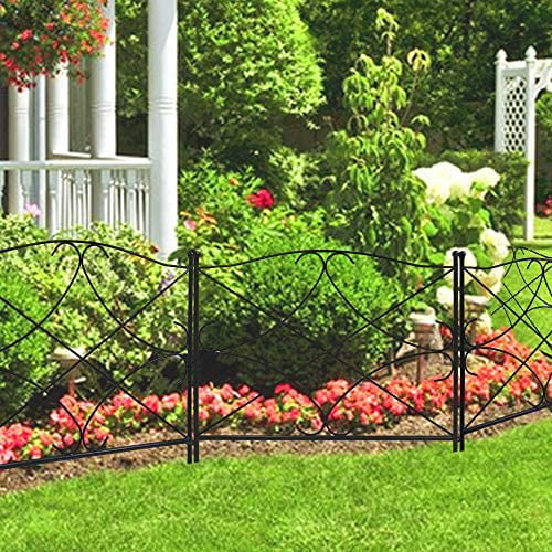 Amagabeli Decorative Garden Fence 24in x 10ft Outdoor Rustproof Metal ...