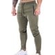 thumbnail image 4 of Pantalones largos para hombre, color liso, bolsillos, cremallera, cuerda, pantalones casuales, pantalones para hombre, 4 of 4