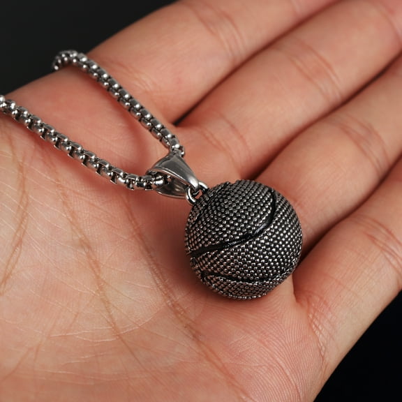 Men's Fashion Stainless Steel Basketball Necklace