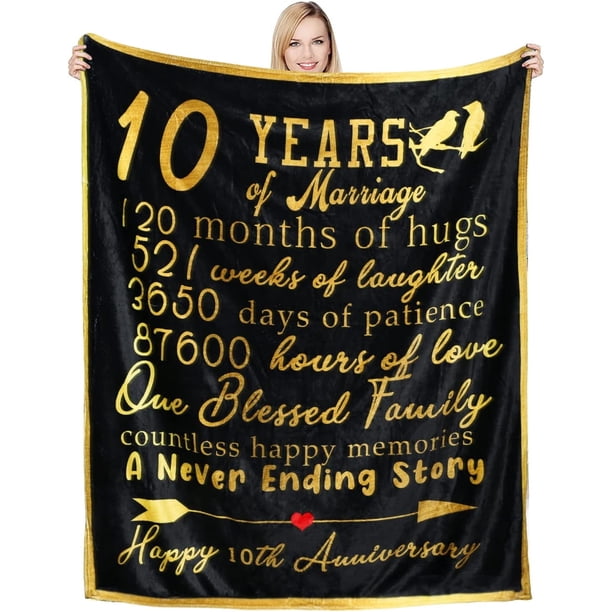LHSHID to My Wife Gifts Blanket Anniversary Blanket You are My Life Letter Printed Flannel Blanket Warm Cozy Fuzzy Throw Blanket for Bedding Sofa and Travel 30x40in