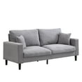 thumbnail image 3 of Jopath 74" High Resilience 3-Seater Sofa, Comfy Upholstered Couch With Wooden Frame 2 Pillows Modern Design For Living Room, Bedroom, Apartment Dark Gray, 3 of 10