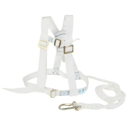 White Nylon 100Kg 220.5lb Adjustable Belt Safety Rock Climbing Harness