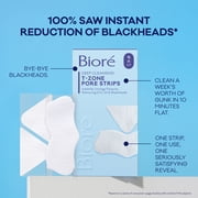 Biore T-Zone Targeted Pore Strips, Blackhead Remover, 5 Nose + 5 Face + 5 Chin