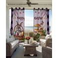 thumbnail image 4 of Happy Easter Blackout Curtains 63 Inches Long, Bunny Eggs Spring Mushrooms Plants Purple Plaid Thermal Insulated Black Out Curtains, Darkening Window Curtain for Bedroom Living Room 42"x63" 2 Panels, 4 of 9