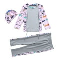 thumbnail image 3 of Glisme Girls Swimsuits Full Coverage Swimwear Long Sleeve Swim Shirt And Pants Sun Beach Outfit For Beach Pool Water Play Size 12-13 Years Grey, 3 of 8