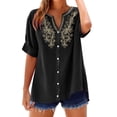 thumbnail image 2 of Womens Summer Tops Short Sleeve Tshirts Shirts V Neck T Shirts Fashion Basic Tops For Woman Casual Tops For Women, 2 of 6