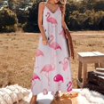 thumbnail image 2 of Flamingo Pattern Sleeveless Dress for Women Clothing Female Women's Summer Skirt, 2 of 7
