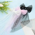 thumbnail image 4 of Uxcell Bridal Pearl Hair Bow Clip, 1 Pcs Hair Accessories for Women with Tulle and Pearls Pink, 4 of 6