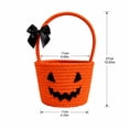 thumbnail image 3 of Halloween Woven Pumpkin Candy Basket Cotton Rope Trick Or Treat Handheld Storage Bucket for Holiday Candy Gift Organizing, 1Pc, 3 of 4