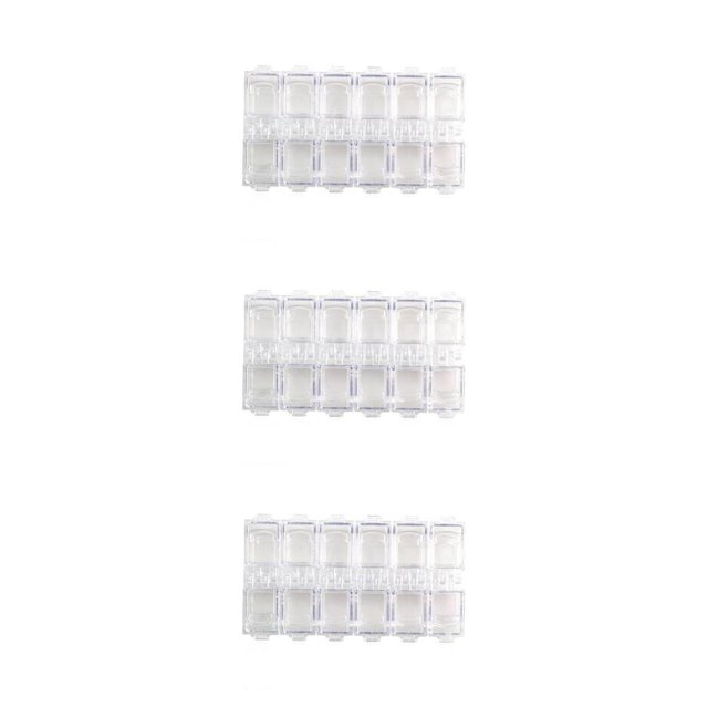 Minnieouse Gran oferta, 1 unidad, caja de almacenamiento vacía de diamantes de imitación para decoración de uñas de 12 rejillas de plástico transparente 3piezas