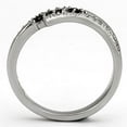 thumbnail image 3 of TK996 - High polished (no plating) Stainless Steel Ring with AAA Grade CZ  in Black Diamond, 3 of 4