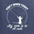 thumbnail image 3 of Wild Bobby, Can't Work Today My Arm Is In A Cast, Fishing, Unisex Graphic Hoodie Sweatshirt, Vintage Heather Navy, Small, 3 of 5