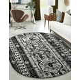 thumbnail image 5 of Unique Loom Portland Collection Area Rug - Depoe (5' 3" x 8' Oval Black and White/Black), 5 of 10