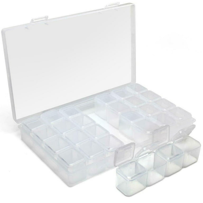2Pack 28 Slots Diamond Painting Storage Containers Portable Plastic Bead  Storage Box with Diamond Painting Tools and Accessories Kit Apply to Full